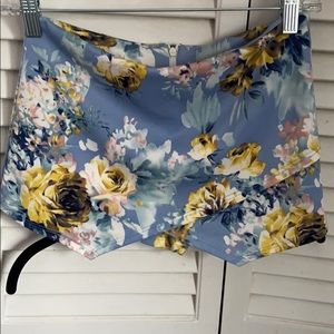 Blue floral envelope skort